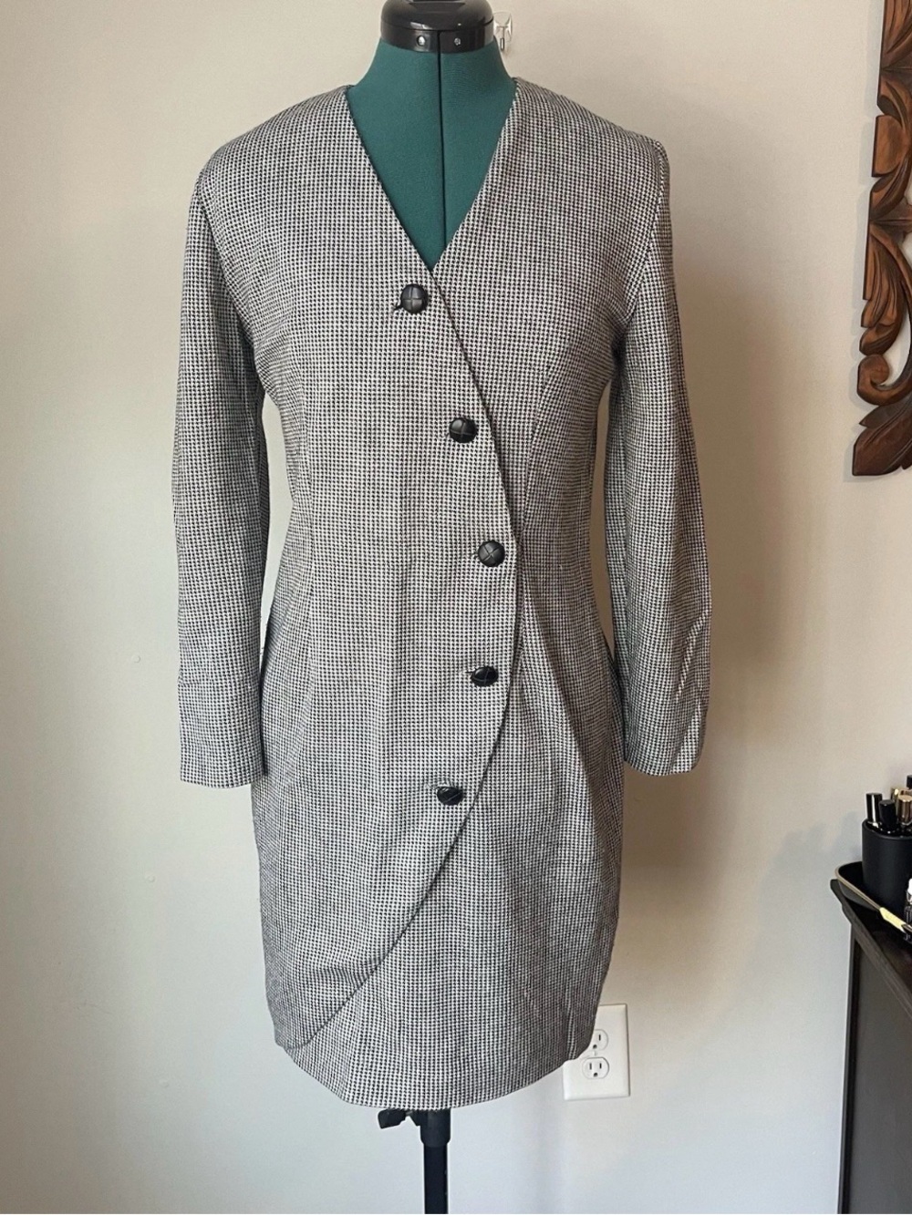 80s Positive Attitude Houndstooth Dress size 7/8